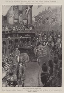Der königliche Fortschritt durch die Stadt und Süd-London, 25. Oktober